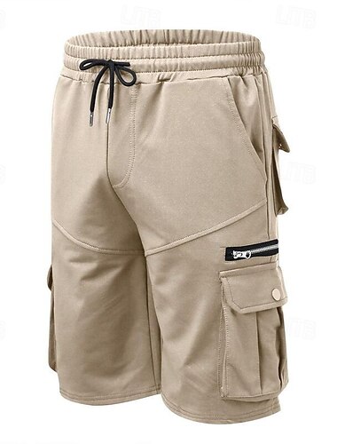 Herren Cargo Shorts Kurze Hosen Sweatshorts Kurze Hose Kordelzug Elastische Taille Glatt Atmungsaktiv Weich Casual Wochenende Modisch Strassenmode Lockere Passform Denim Blue Schwarz Mikro-elastisch
