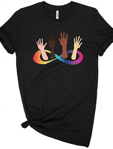  LGBTQ LGBTQ T-Shirt-Ärmel Pride-Shirts Regenbogen Regenbogen Unendlichkeit Lesbisch Fröhlich Für Unisex Erwachsene Halloween Karneval Maskerade Heißprägen Pride Parade Pride-Monat