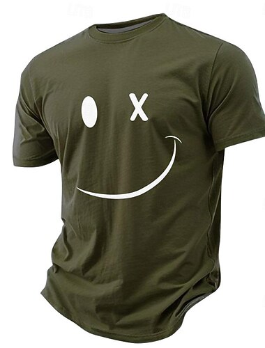  בגדי ריקוד גברים גראפי חולצה קצרה שרוולים קצרים חולצה קצרה הדפסת תלת מימד צווארון עגול קצר חולצה חופשה ספורט אופנתי רחוב ספורט חוץ שחור פול תלתן קיץ אביב ביגוד S M L XL XXL XXXL