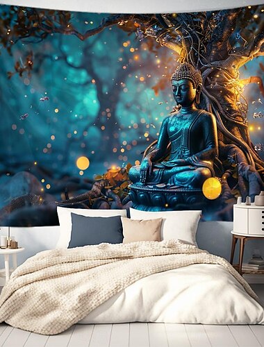  Boho Buddha Baum des Lebens hängen Wandteppich heilige Wandkunst große Wandteppich Wandbild Dekor Fotografie Hintergrund Decke Vorhang Haus Schlafzimmer Wohnzimmer Dekoration