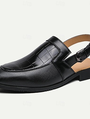  Herren Sandalen Römische Schuhe PU Leder Atmungsaktiv Komfortabel Rutschfest Schnalle Schwarz Weiß