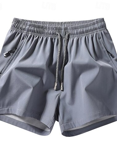  Herre Løpeshorts Gymshorts Genser Lomme Snorer Elastisk midje Shorts utendørs Sport & Utendørs Atletisk Hurtigtørkende Lettvekt Myk Maraton Løp Trene Skreddersydd Sports Sportsklær Ensfarget Svart