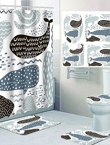  ستارة حمام ديكو دش مع خطافات ديكور حمام قماش مقاوم للماء طقم ستائر دش مع 12 خطافًا بلاستيكيًا