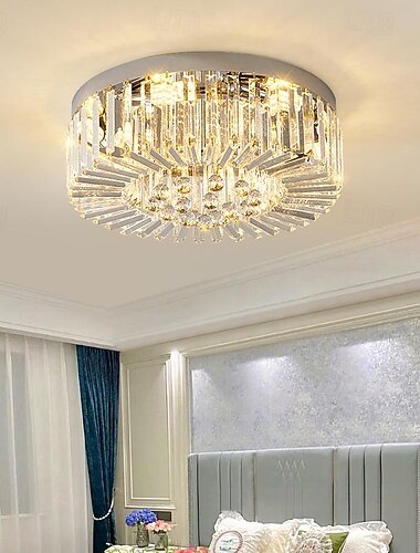  lampadario a led 50/60cm lampadina 6/8 non inclusa finitura elettrolitica cristallo metallo moderno stile contemporaneo camera da letto sala da pranzo mini sospensione 110-240v