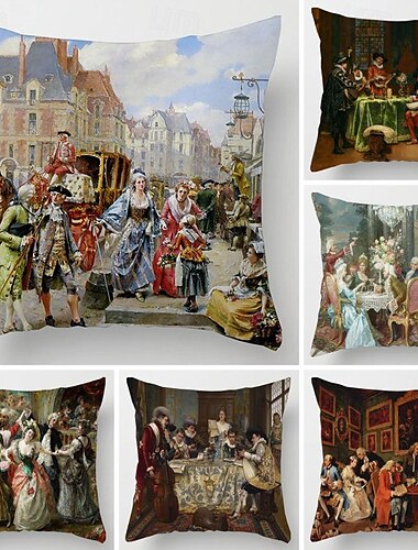  Vintage mittelalterlicher dekorativer Kissenbezug, 1 Stück, weicher quadratischer Kissenbezug für Schlafzimmer, Wohnzimmer, Sofa, Couch, Stuhl