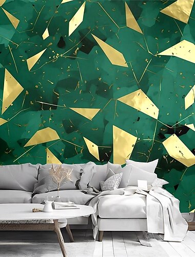  coole Tapeten Wandbild grüne goldene Blätter Tapete Wandaufkleber Belag Druck Klebstoff erforderlich Leinwand Wohnkultur