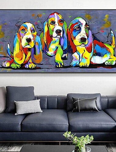  Mintura handgefertigte abstrakte Kuh-Animal-Ölgemälde auf Leinwand, Wandkunst, Dekoration, modernes Cartoon-Bild für die Inneneinrichtung, gerolltes, rahmenloses, ungedehntes Gemälde