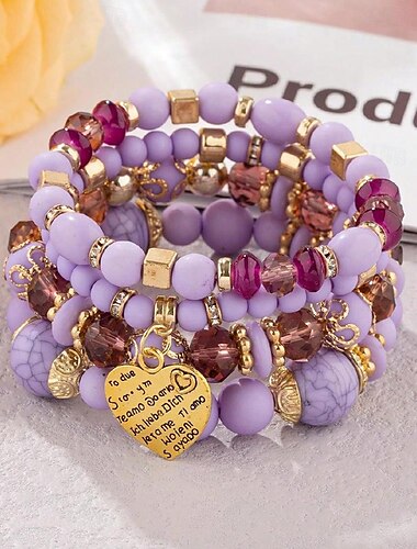  Damen Perlenarmband Schick Mode Herz Elegant Modisch Kuschelig Luxus Aleación Armband Schmuck Schwarz / Weiß / Gelb Für Geschenk Geburtstag Strand