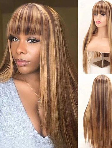  שיער ishow בדגש על פאות שיער אנושי חלק עם פוני שוליים 180 צפיפות מלאה במכונה עשויה פאות שיער חלק רמי פאות