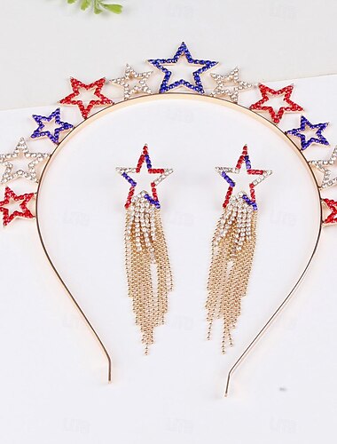  Nativo americano Bandana Pendientes Adulto Mujer Cosplay Fiesta / Noche Festival Día de la Independencia 4 de julio Disfraz de carnaval fácil