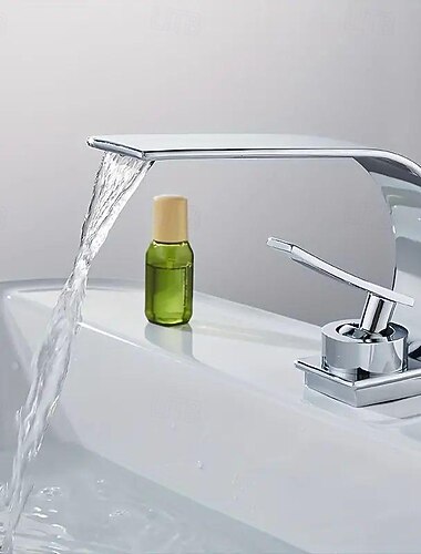  Kylpyhuoneen pesuallas hana - Vesiputous Galvanoitu Integroitu Yksi kahva yksi reikäBath Taps