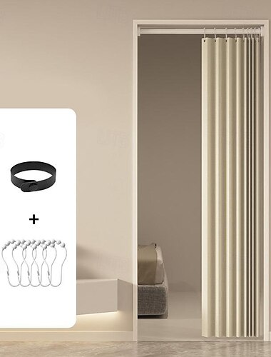  cortinas de armário, cortinas de porta para portas, cortina de portas dobráveis plissadas para armário e divisória de quarto, 1 painel
