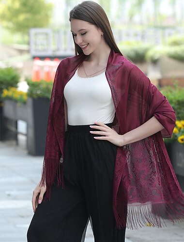  Scialli Stole da donna Elegante Nuziale Senza maniche Poliestere Stole da matrimonio Con Colore Puro Per Feste Primavera estate