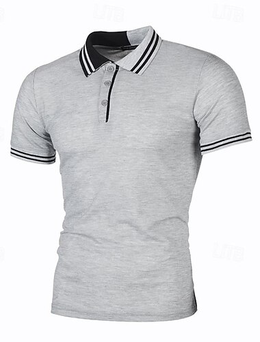  Herren Golfhemd Golfpolo Arbeit Casual Kargen Kurzarm Basic Modern Streifen Patchwork Taste Frühling Sommer Regular Fit Weiß Rot Marinenblau Hellgrau Golfhemd