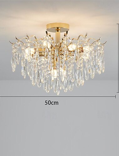  LED-Kronleuchter 42/50/60/80/100 cm 6/10/12/14/16 Kopf Glühbirne nicht enthalten galvanisiertes Finish Kristallmetall moderner zeitgenössischer Stil Schlafzimmer Esszimmer Mini-Pendel 110-240 V