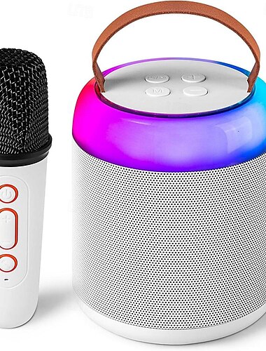  Mini-Karaoke-Maschine mit 1 kabellosen Mikrofon für Kinder und Erwachsene, tragbares Bluetooth-Lautsprecherspielzeug für Mädchen und Jungen im Alter von 2, 4, 5, 6, 7, 8, 9, 10 und 12 Jahren,