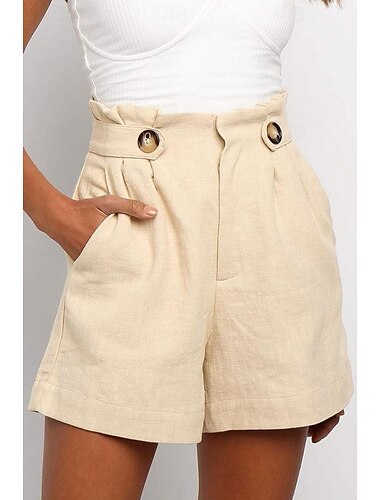  Damen Shorts Kurze Hosen Casual Kurz Glatt Seitentaschen Atmungsaktivität Komfortabel Mikro-elastisch Ausgehen Wochenende Schwarz Grün Beige Grau Sommer Regular Fit