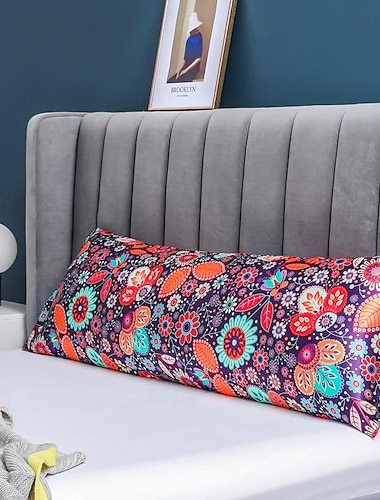  Атласная подушка для тела с цветочным принтом в богемном стиле для спальни и гостиной