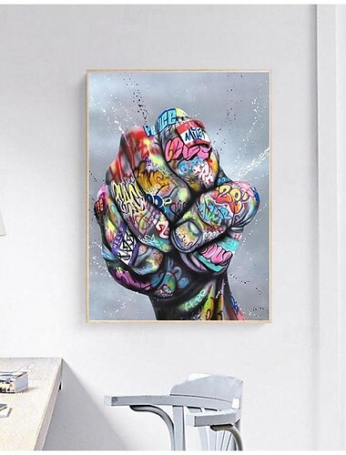  Graffiti-Kunst-Leinwandgemälde, handgemalt, inspirierendes Faustgemälde und Street-Art-Ölgemälde, Pop-Art-Gemälde, handgefertigt, das Wandkunstbild für Wohnzimmer, Gemälde, Cuadros, Heimdekor