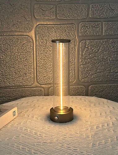  1 lámpara de lado con tres niveles de brillo, luz de atmósfera LED, lámpara de mesa exterior con carga USB, lámpara de mesa de respiración, luz nocturna de atmósfera portátil creativa para dormitorio