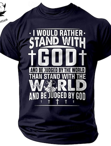  Hombre Camiseta Camiseta superior Palabra Refranes y citas Cruz Cuello Barco Ropa Impresión 3D Calle Diario Deportes Manga Corta Moda