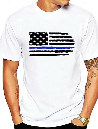  Tag der Unabhängigkeit 4. Juli USA Flagge T-Shirt-Ärmel Zeichentrick Manga USA Flagge Harajuku Grafik Kawaii Für Paar Herren Damen Erwachsene Maskerade 4. Juli Heißprägen Festival