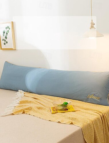  40er Jahre Baumwolle hochwertiges Körperkissen Stickerei Amour einfarbig mit exquisiter Bordüre für Schlafzimmer Wohnzimmer