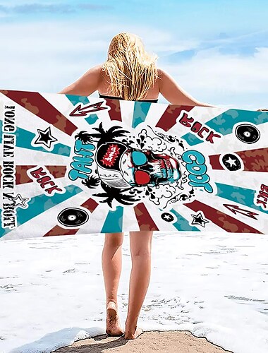  übergroßes Strandtuch, 100 % Mikrofaser, 88,9 x 177,8 cm, großes Schwimmtuch für Jugendliche und Erwachsene, schnelltrocknend, saugfähig, weich, vielseitig einsetzbar für Reisen, Bad und Pool,