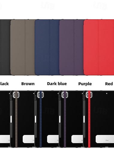  لوح أغط / كفرات من أجل Apple ipad 9th 8th 7th Generation 10.2 inch iPad Pro 12.9'' 5th iPad Air 3rd محمول حامل قلم رصاص حامل ثلاثي TPU جلد PU