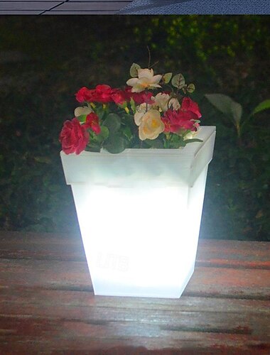  LED Solar Planter Lights Bloom Light Pot, Patio Lights Lawn Lights Christmas Decoration Backyard Decoration Garden Decoration