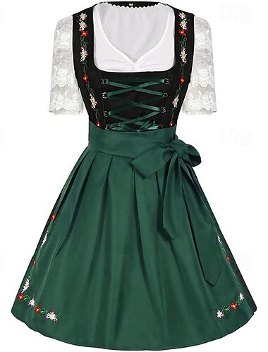  Carnaval Oktoberfest bier Kostuum Jurken Dirndl Trachtenkleider hulp in de huishouding Bavarian Duits München Weiden Dames Doek in traditionele stijl Kleding Schort