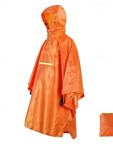  男女兼用 ハイキング レインコート アウトドア 防水 ライトウェイト 裂けにくい ハイキングの服装 ハイキングウェア 春 秋 パーカー レインコート レインポンチョ 純色 ブラック オレンジ