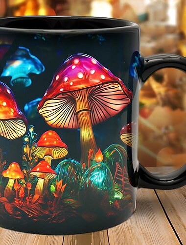  Pilz-Fantasie-Tasse - trippiges, nebliges Naturdesign, perfektes Geschenk für Naturliebhaber und Fantasy-Fans