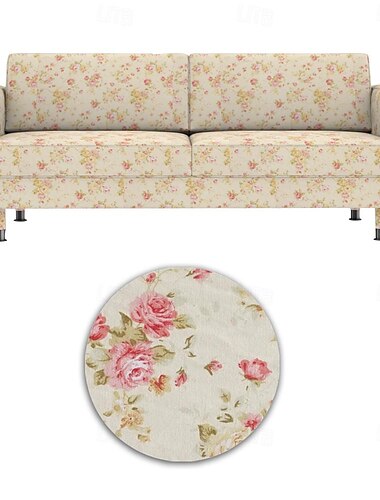  100% Baumwolle Blümchen Sofaüberwurf Gesteppt