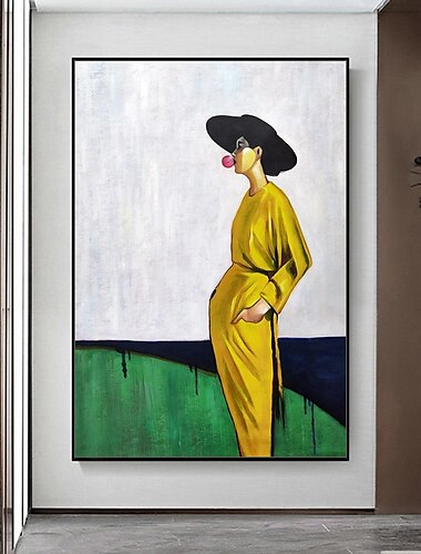  Mintura handgefertigte abstrakte Akt-Ölgemälde auf Leinwand, Wandkunst, Dekoration, modernes Figurenbild für die Inneneinrichtung, gerolltes, rahmenloses, ungedehntes Gemälde