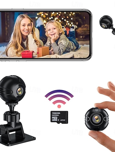  mini wifi-kamera, 1080p hd spionkamera skjult med lyd og video, minikamera med nattsyn og bevegelsesdeteksjon for utendørs/innendørs