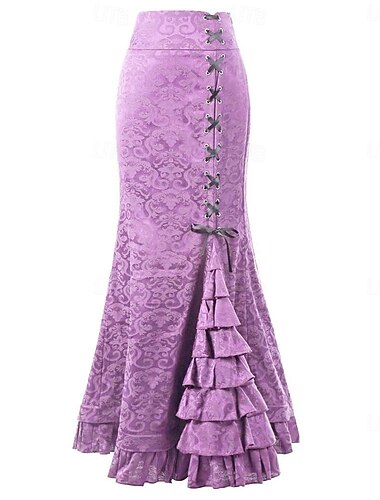  Retro Středověké Renesanční Sukně Gotická dívka Poskakující Květiny Maškarní kostým Dámské Fantazie Steampunk Plesová maškaráda Večírek Dospělí Sukně