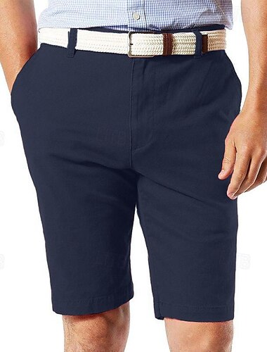  Herr Sommarshorts Arbetsshorts Casual shorts Knappar Ficka Slät Komfort Knelängd Formell Dagligen Mode Klassisk Stil Rodnande Rosa Rubinrött Microelastisk