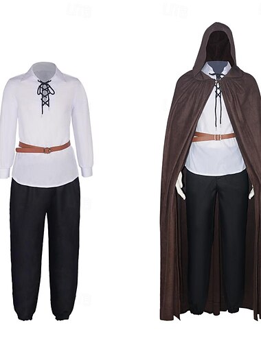  Retro / vintage Kostymer i middelalderstil Renessanse Drakter Piratbukser hette kappe Ren Faire Viking Ranger Elven Herre Viking fantasi Halloween Karneval Maskerade Ytelse Stadie Renessansemesse