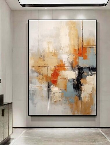  extra großes abstraktes Gemälde handgemalt beige weiß rot strukturierte Malerei Farben abstrakte Wandkunst Malerei handgemachte moderne abstrakte Leinwand große Acryl Leinwand Kunst Malerei