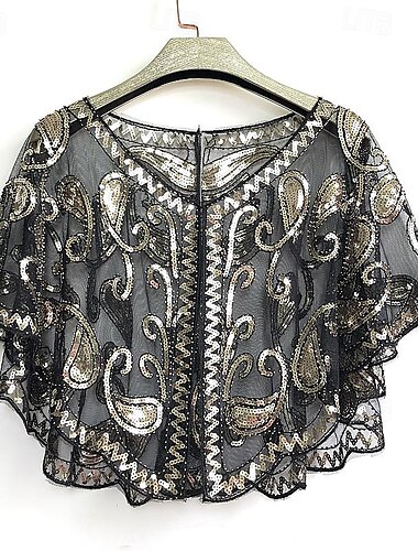  Schals Wickeltücher für Frauen Bolero Strahlend & Funkelnd Gatsby Ärmellos Polyester Hochzeit Schals Mit Pailetten Für Party Sommer
