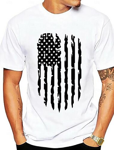  Independence Day 4 juli Amerikaanse Vlag T-Shirt Cartoon Manga Amerikaanse Vlag Harajuku Grafisch Kawaii Voor Voor Stel Voor heren Dames Volwassenen Maskerade 4 juli Heet stempelen Festival