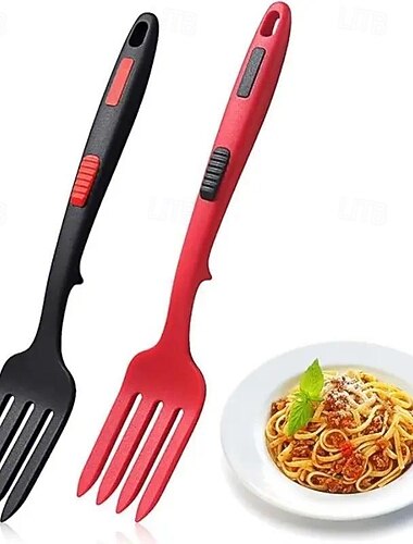  Silicone Flexible Forks Multifunctional Silicone Cooking Fork Heat-Resistant Cooking Tools Silicone Flexible Fork Noodle Fork