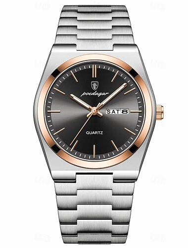  Ρολόι POEDAGAR Ανδρών Quartz μινιμαλιστική αθλητική μόδα κανονικό ρολόι φωτεινό ημερολόγιο ημερομηνία εβδομάδα αδιάβροχο ρολόι από ατσάλι