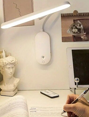  un paquet de LED tricolores à gradation continue, lampe d'étude protégeant les yeux, rechargeable et plug-in à double usage, artefact de dortoir d'étudiant, lampe de lecture de bureau, lampe murale de
