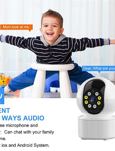  binnencamera wifi camera thuiscamera tweeweg audio bewegingsdetectie / abnormale beweging binnen beveiligingscamera nachtzicht ai lichaamsdetectie