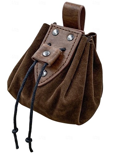  Retro Antiguo Medieval Renacimiento Bolsa de cinturón Monedero Feria del Renacimiento Vikingo Ranger élfico Hombre Mujer Celta Vikingo Víspera de Todos los Santos Carnaval Mascarada Fiesta Feria del