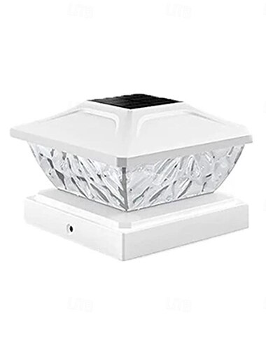  LED Außenwandleuchte Solarlampen Neue solarbetriebene , Solar-Pfostenleuchte, weiße, warme Lampe, Außenbeleuchtung, wasserdichte Säule, IP65, Solar-Außenlampe für den Garten, 1 Stück