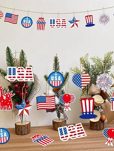  día nacional de estados unidos día de la independencia etiquetas colgantes decoraciones para fiestas navideñas decoraciones colgantes