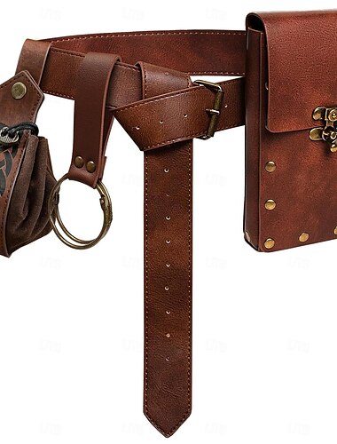  Middeleeuws Renaissance Outfits Ren Faire Ridder Viking Uniseks Keltisch Viking Fantasie Halloween Carnaval Renaissance beurs LARP Ren Faire Volwassenen Riem Tas